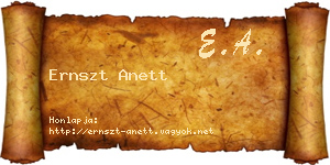 Ernszt Anett névjegykártya